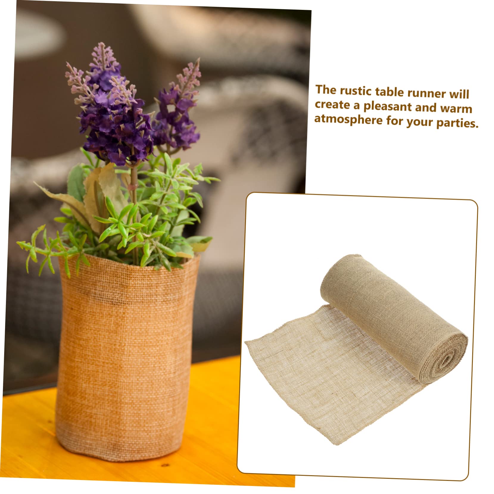 Rouleau de Chemin de Table en Toile de Jute Beige 30cm X 10m