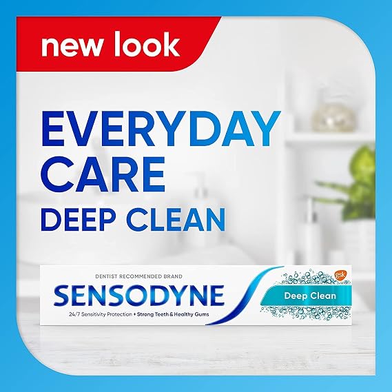 Sensodyne Sensitive Toothpaste Daily Care Deep Clean Gel, Packaging May Vary, 75 ml (Pack of 2)