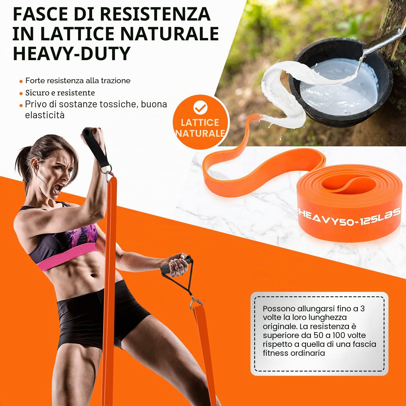 DASKING Bande Resistenza Pesante, 4 Livelli Resistenza All'Esercizio Set Fasce Assistenza per Sollevamento Forza, Tonificazione Muscolare Terapia Fisica Yoga, Stretch Fitness Band con Borsa Trasporto