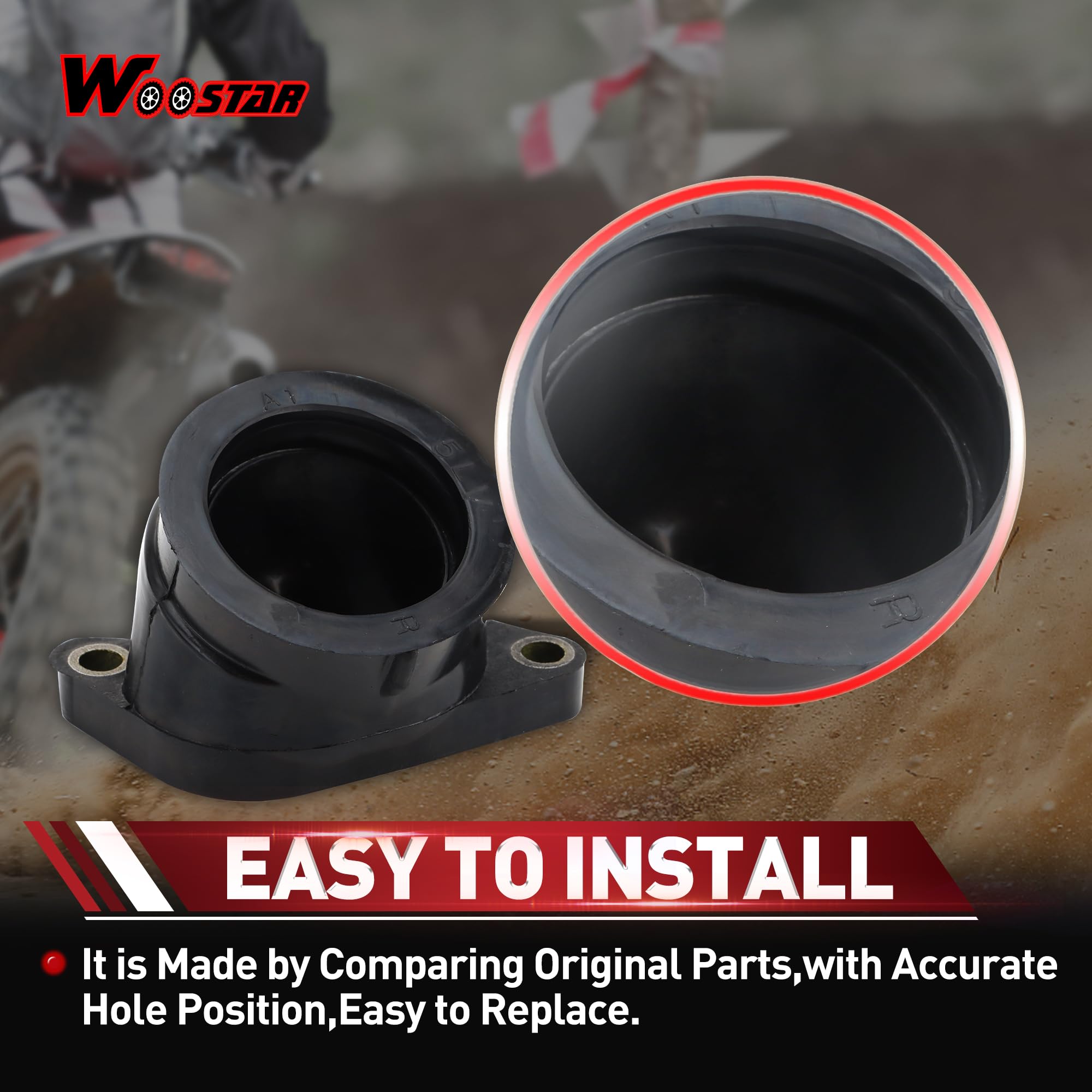 WOOSTAR Carburatore Tubo Collettore di Aspirazione Sostituzione per FZS1000 FZ1 2001-2005 Fazer 1000 OEM 5LV-13586-01 Confezione da 4