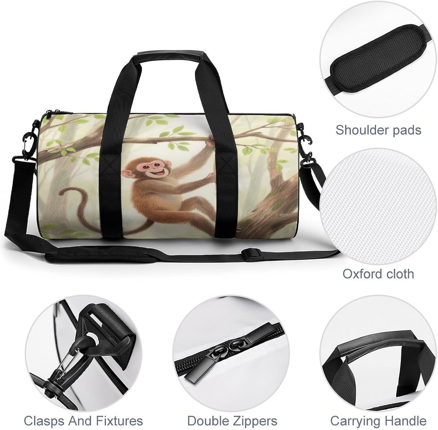 Monkey Swinging Gym Bag Duffle Bags Weekender Overnight Bag image 5