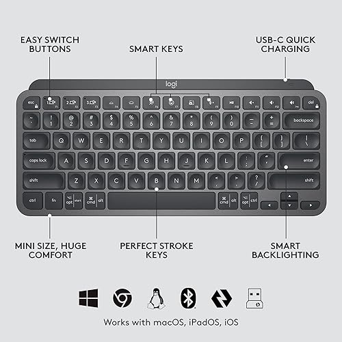 Miniatura 7 de Logitech MX Keys Mini Combo para negocios, compacto, teclado y mouse inalámbricos, tecnología Logi Bolt, Bluetooth, certificado