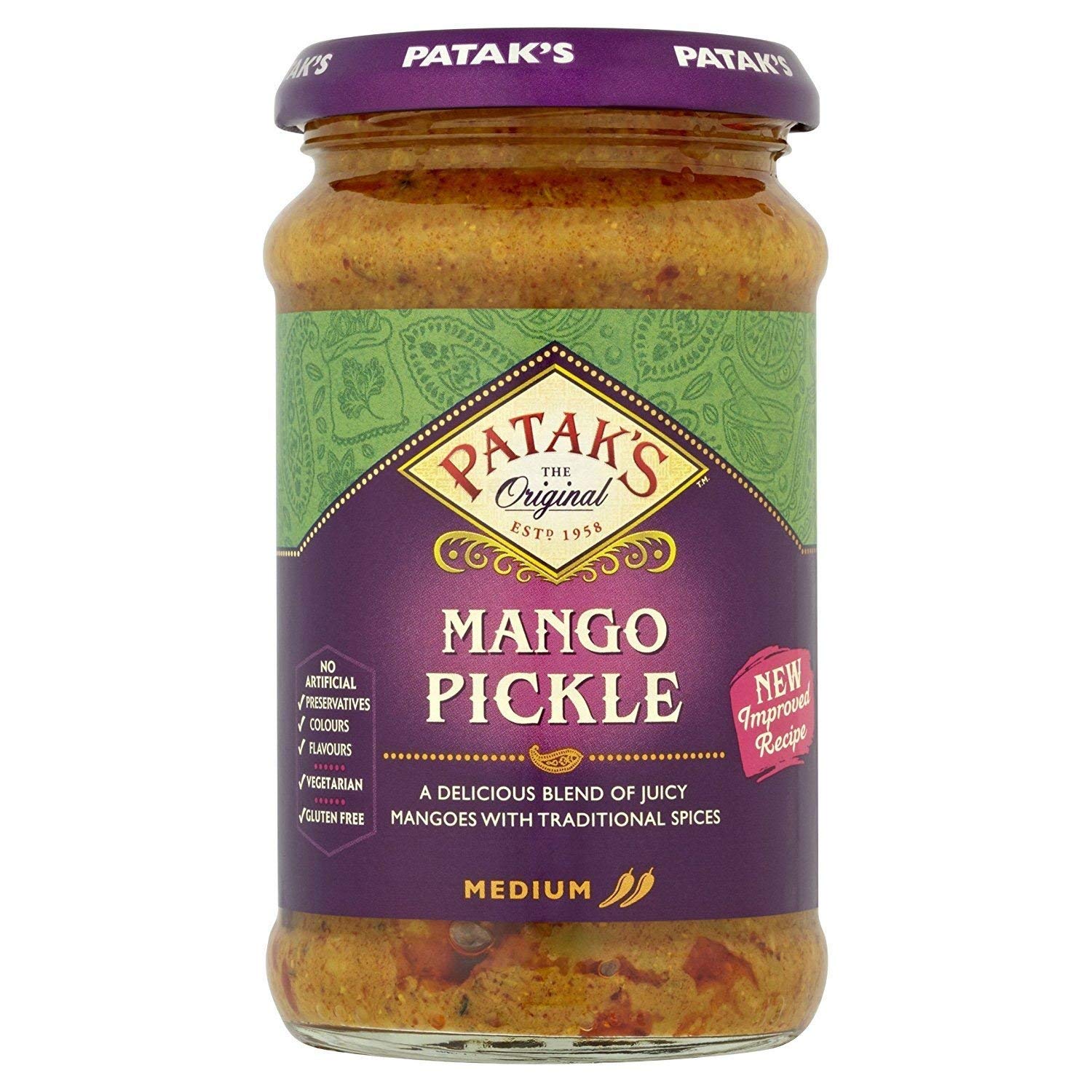 Pataks | Mango pickle - Medium | 3 x 283g