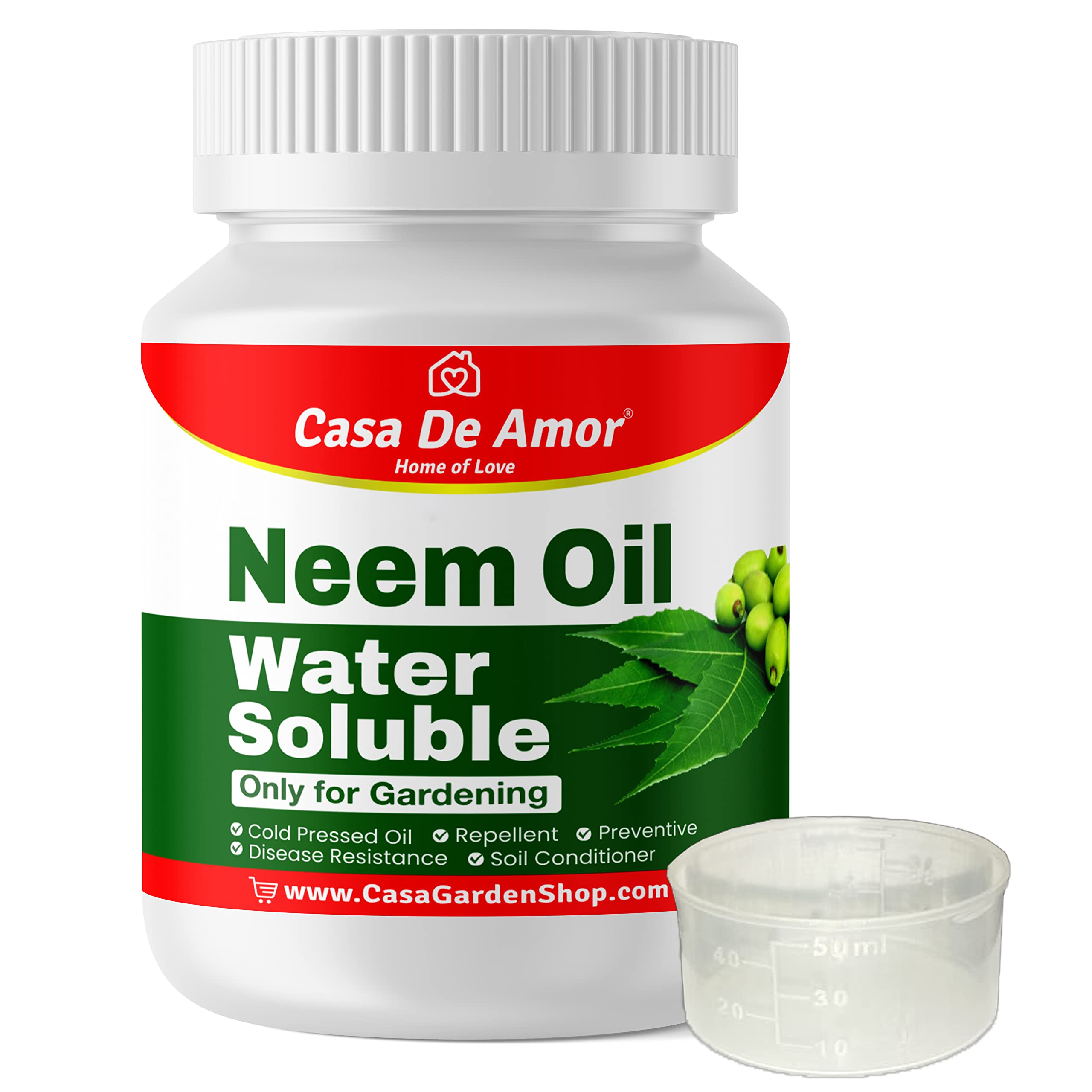 Casa De AmorNeem Oil - Water Soluble Organic for Easy Spray on Garden and indoor outdoor plants (100 ML)