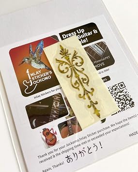 Inlay Stickers for Guitar & Ukulele Headstock - Small Torch - Ocher