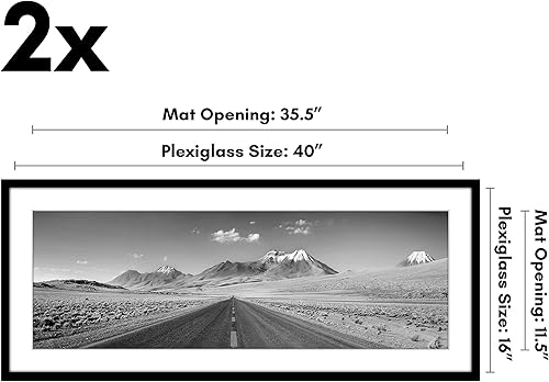 Vista 372 de Americanflat Portarretratos de 8 x 12 pulgadas con plexiglás pulido, juego de 2 portarretratos de 6 x 8 pulgadas con paspartú o para fotos de 8 x 12