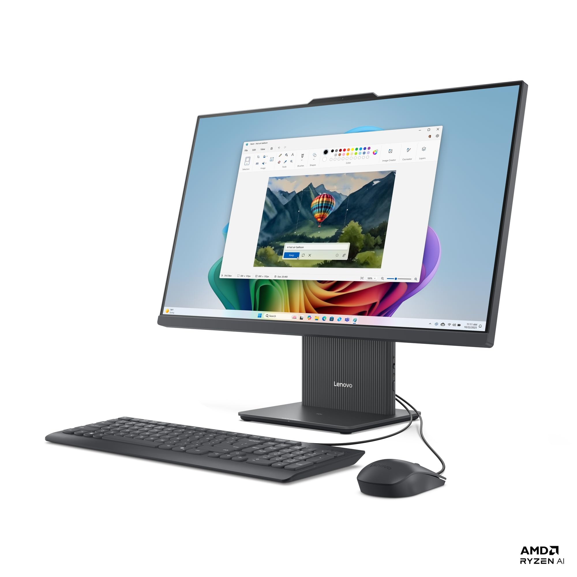 Lenovo IdeaCentre All-In-One AI PC | 27" Full HD Display | AMD Ryzen AI 5 330 | 16GB RAM | 1TB SSD | AMD Radeon 820M Grafik | Windows 11 | Inkl. Maus und Tastatur | Grau | 3 Monate Premium Care