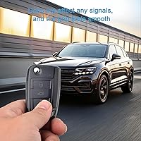 Vista 6 de OFFWEGO - Funda para llavero VW Volkswagen, compatible con Jetta Beetle Tiguan Passat Bora Polo Touran Skoda y más funda protectora de TPU suave