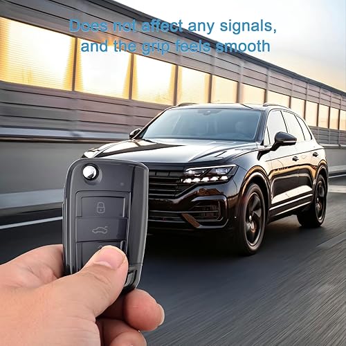 Miniatura 6 de OFFWEGO - Funda para llavero VW Volkswagen, compatible con Jetta Beetle Tiguan Passat Bora Polo Touran Skoda y más funda protectora de TPU suave