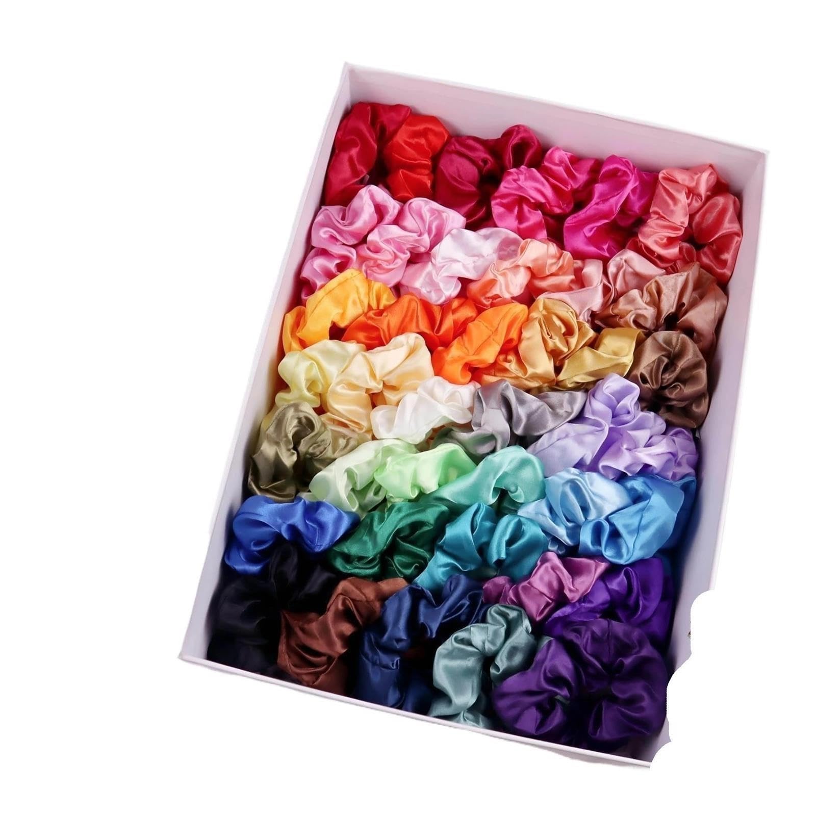 40 piezas Gomas for el cabello de seda imitación satinada