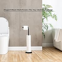 Vista 7 de Soporte de papel higiénico Noonext para 4 rollos, negro mate, acero inoxidable, moderno, de pie, para baño