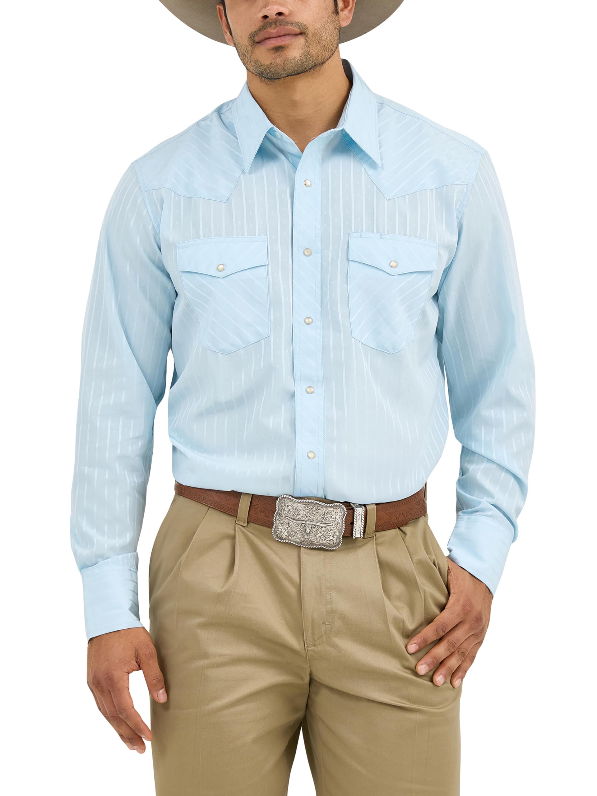 Men's Sport Western Two Pocket Long Sleeve Snap Shirt