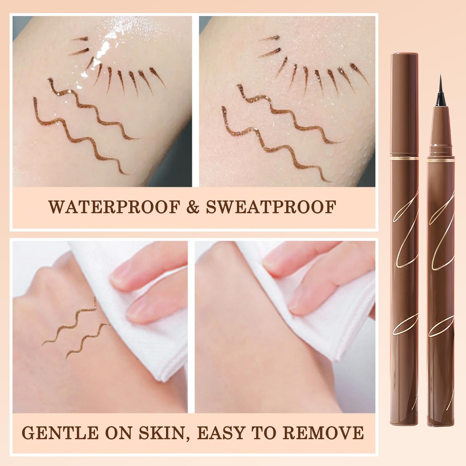 Waterproof Liquid Eyeliner Pen, Black, Ultra-Fine Precision Tip For Winged & Artistic Eye Makeup, Long-Lasting, Quick-Dry - Image 4