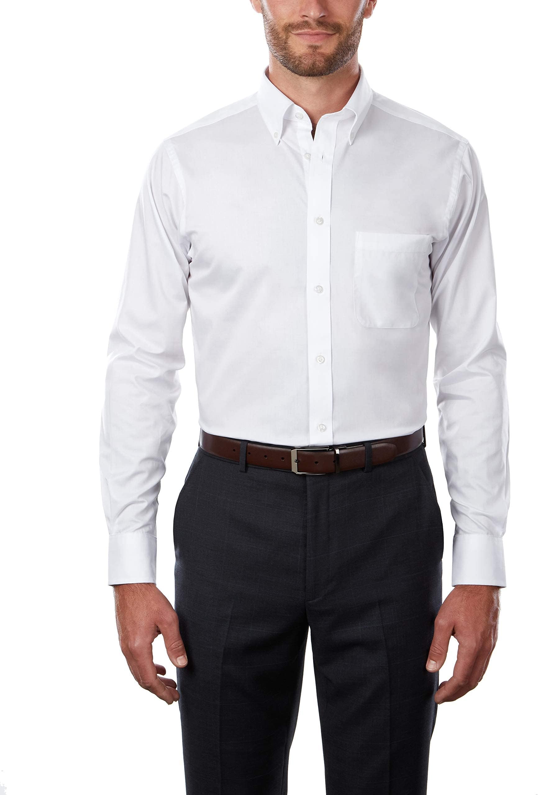 IZOD Men's Dress Shirt Regular Fit Stretch Check