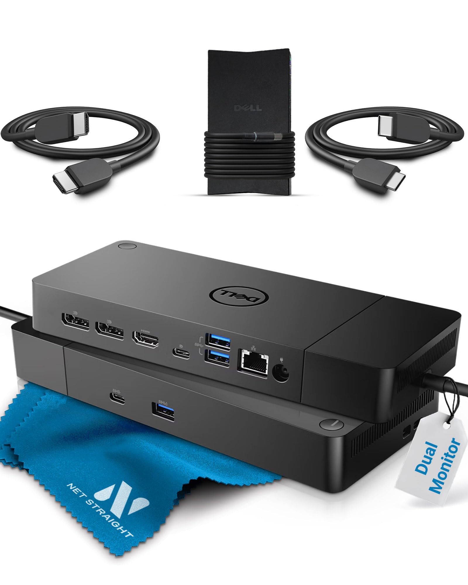 WD19DCS USB C Docking Station 210W Power Delivery Dual Monitor 4K HDMI DisplayPort Gigabit Ethernet for Precision Latitude XPS Laptops 240W Adapter