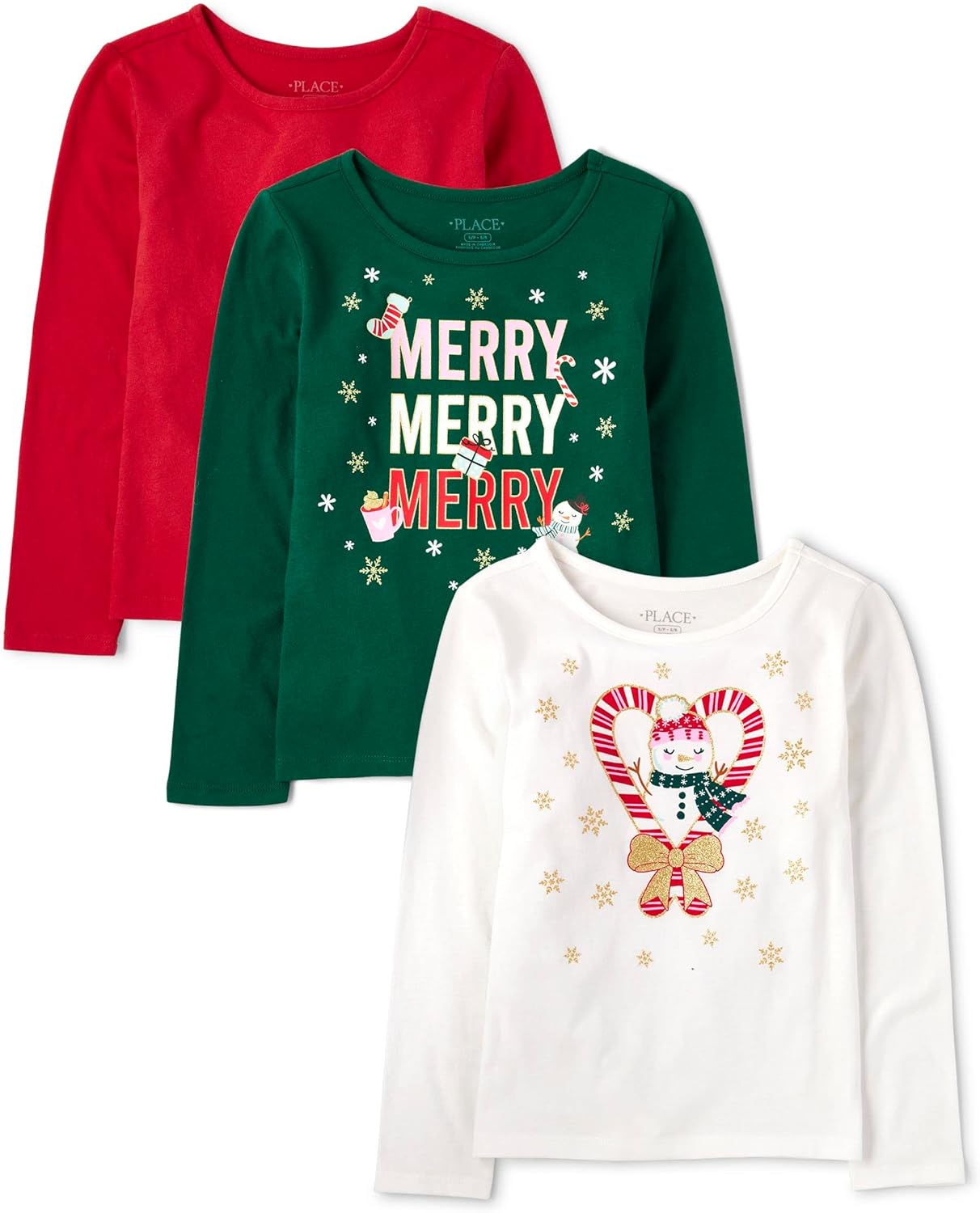 The Children's Place Girls' Long Sleeve Fashion Shirt 3-Pack: Clothing, Shoes & Jewelry