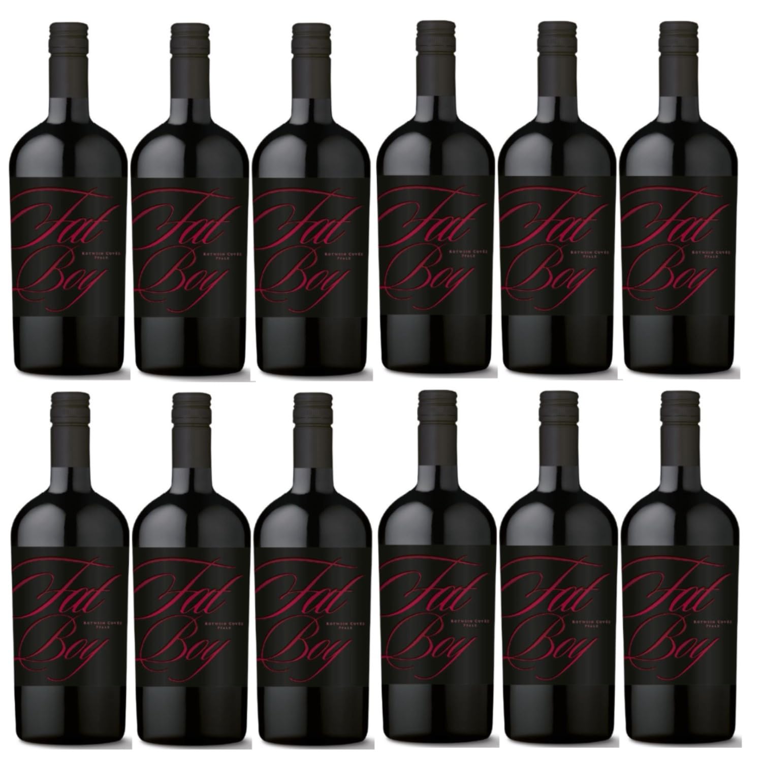Weingut Lergenmüller FAT BOY Cuvée Rot feinherb Rotwein vegan Pfalz Deutschland inkl. FeinWert E-Book (12 x 0,75l)