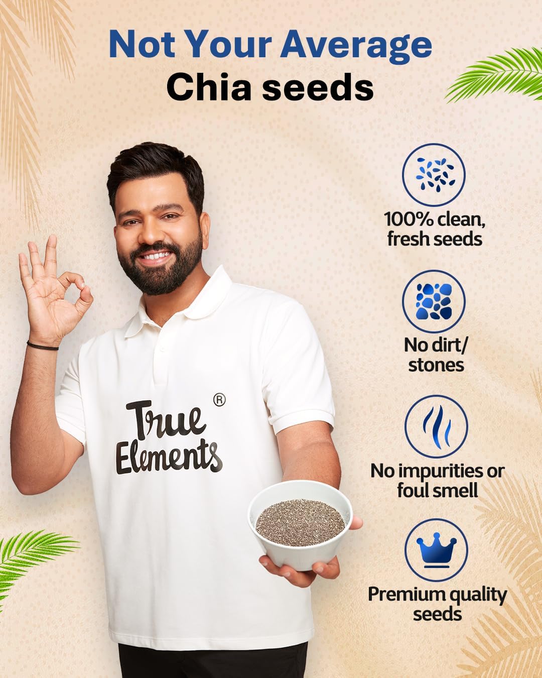 Chia Seeds 150g - Non-GMO and Fibre Rich Seeds | Omega-3 rich Seeds for Eating | Healthy Snacks | Best for Weight Management