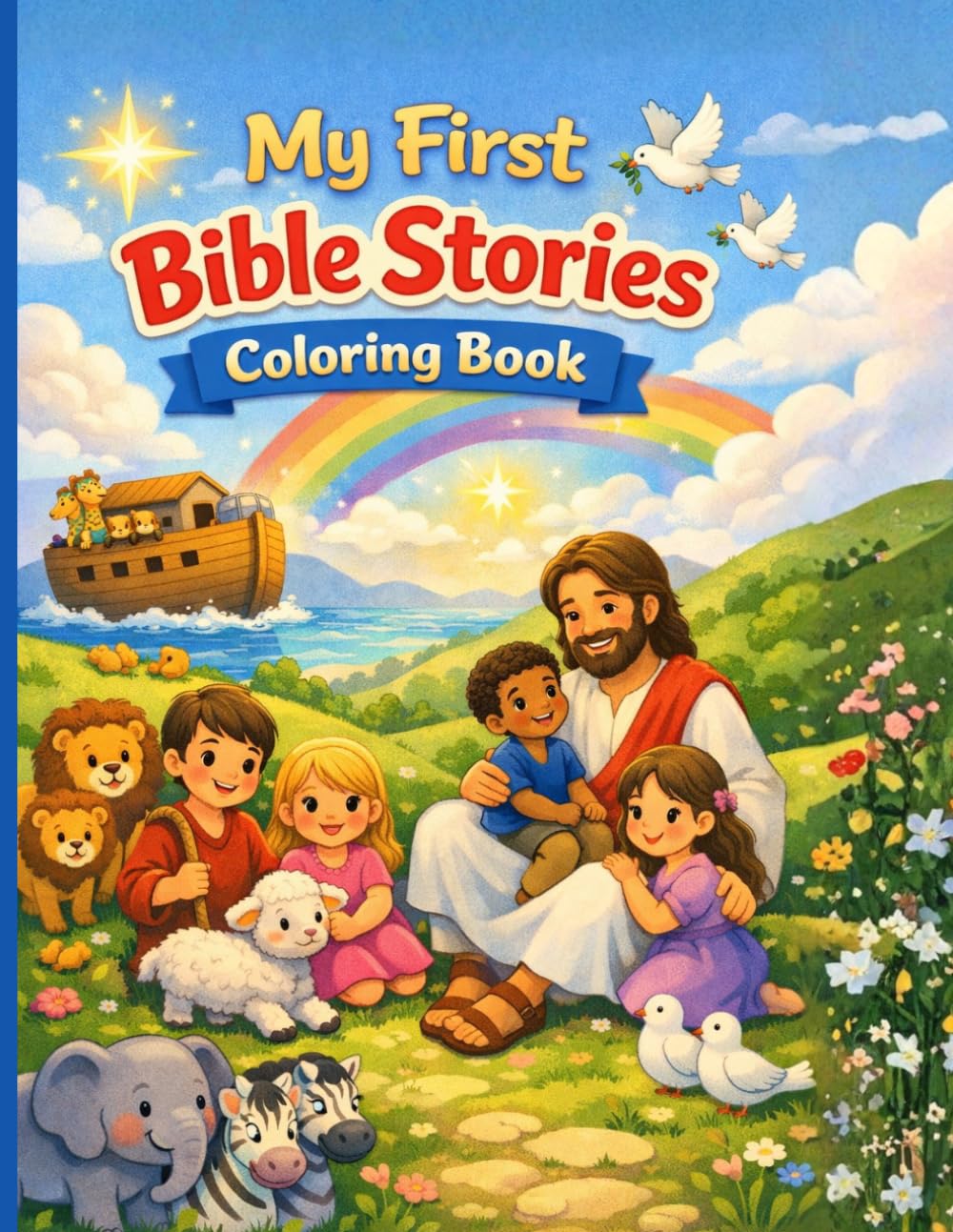 My First Bible Stories Coloring Book: Fun and Faith-Building Pages for Kids Ages 5–9