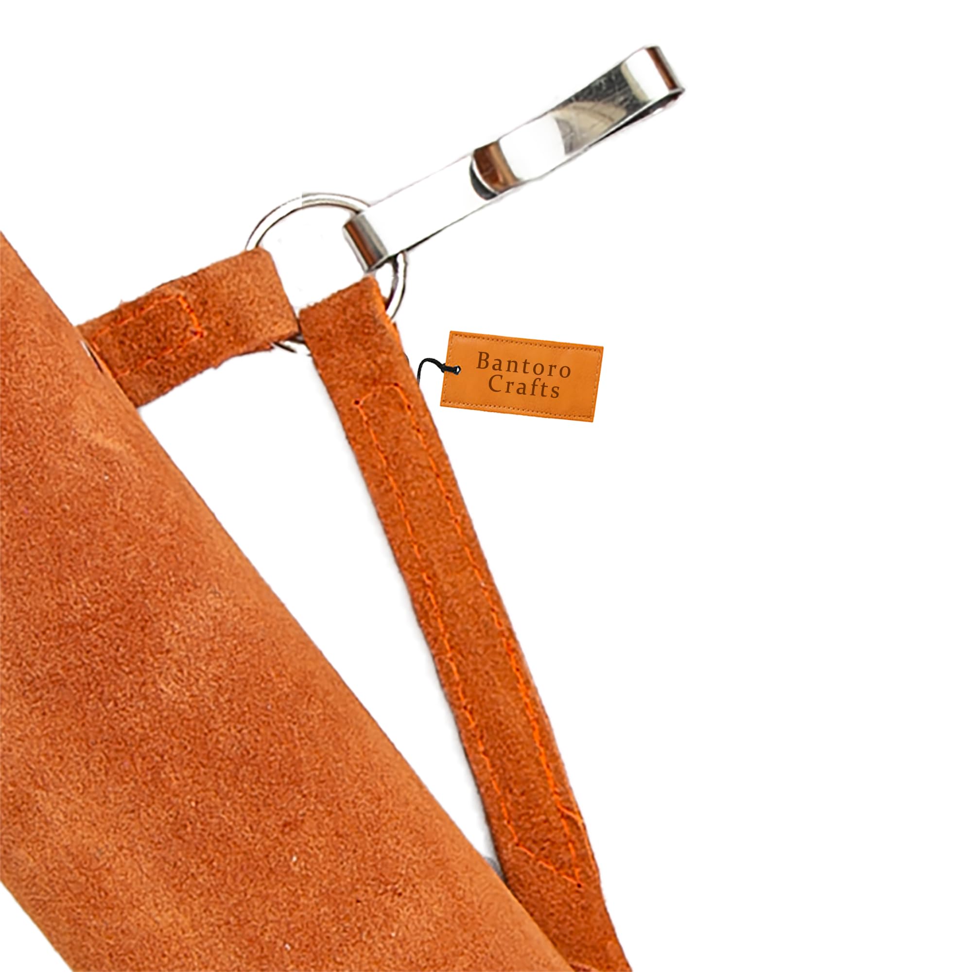 Carquois de tir à l'arc en cuir orange – Cuir de vache fait main – Bretelles et taille réglables – Crochets à dégagement rapide – Design durable