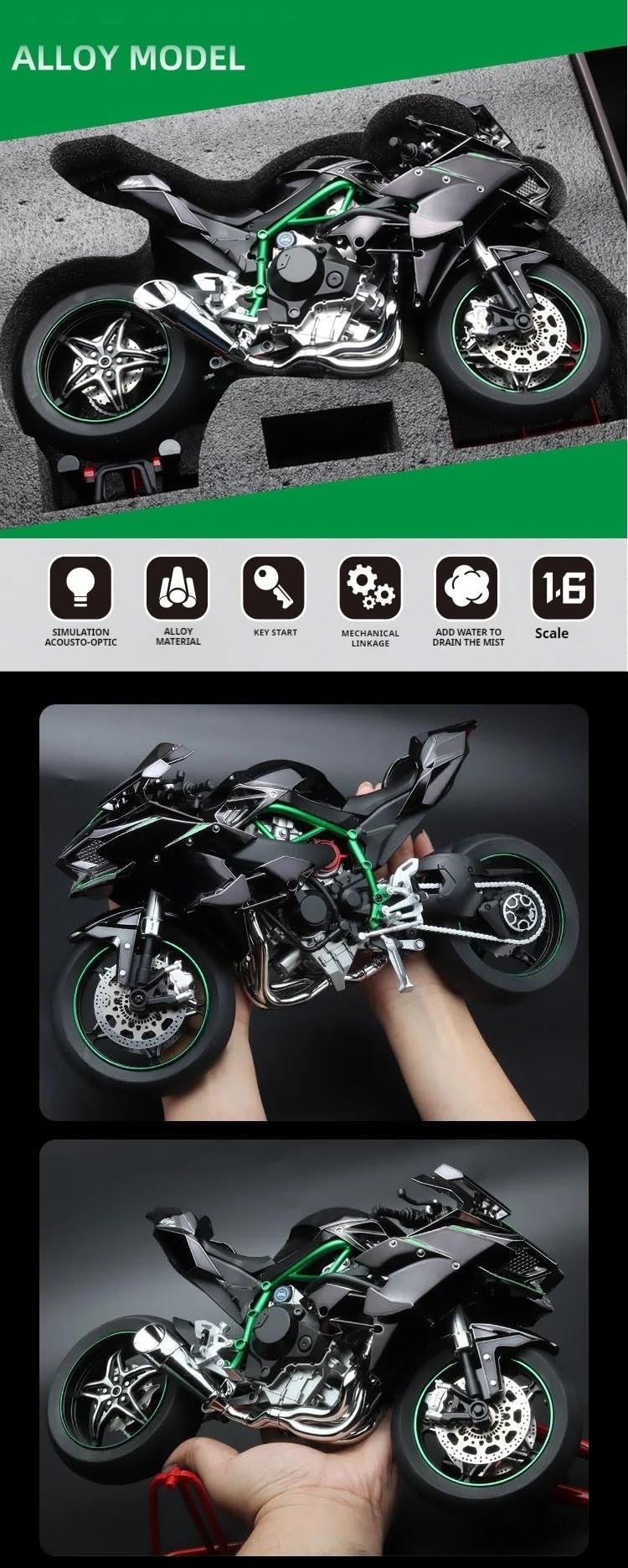 新品　1/6　カワサキ　H2R　バイク完成品　アクションフィギュア 新品 1/6 カワサキ H2R バイク完成品 アクションフィギュア 新品 1/6