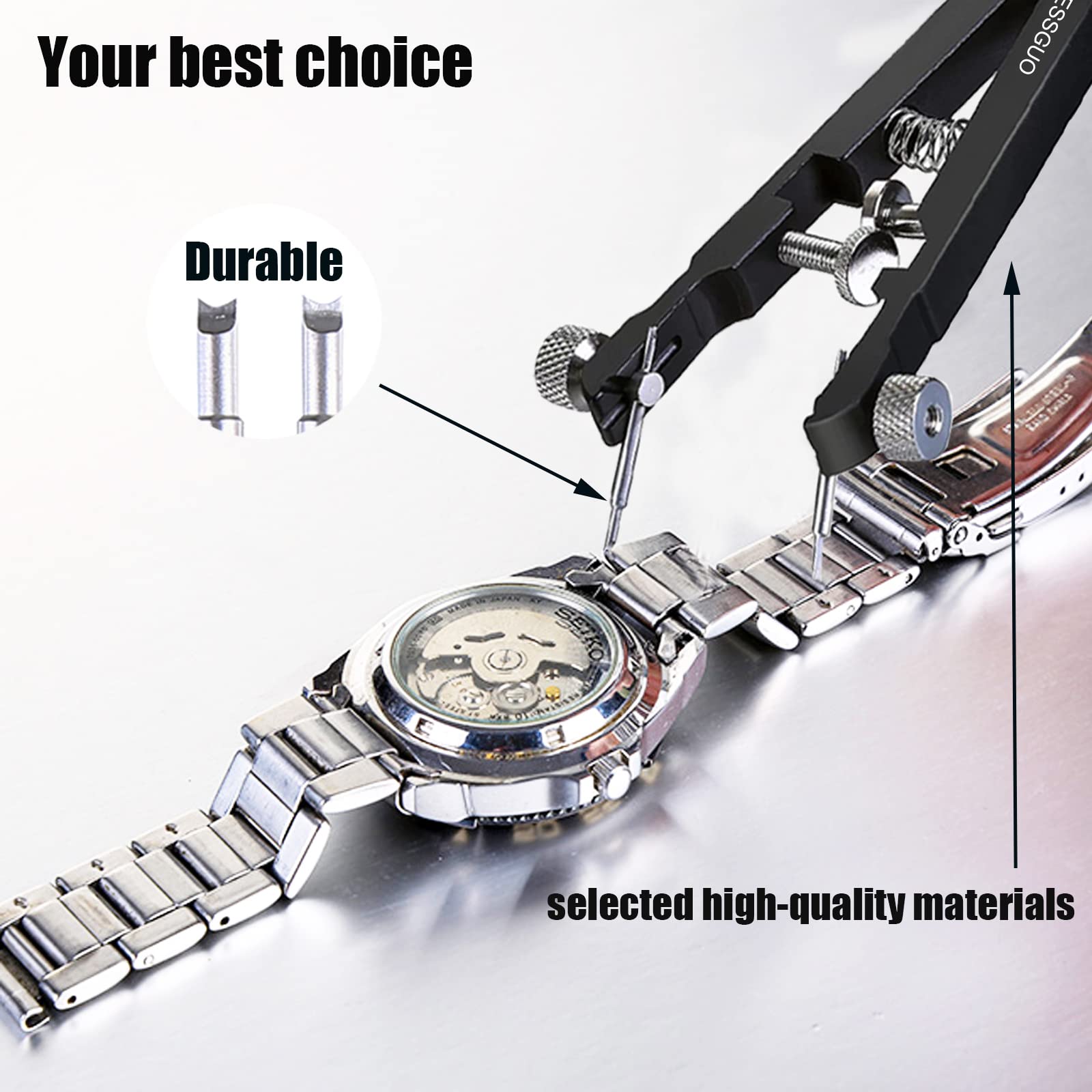 Watch Spring Bar Pliers Tool, Spring Bar Tweezer, Watch Band Replacement Tool with Durable 8 Tips Pins, for Watch Wrist Bands Strap Removal Repair Fix Kit
