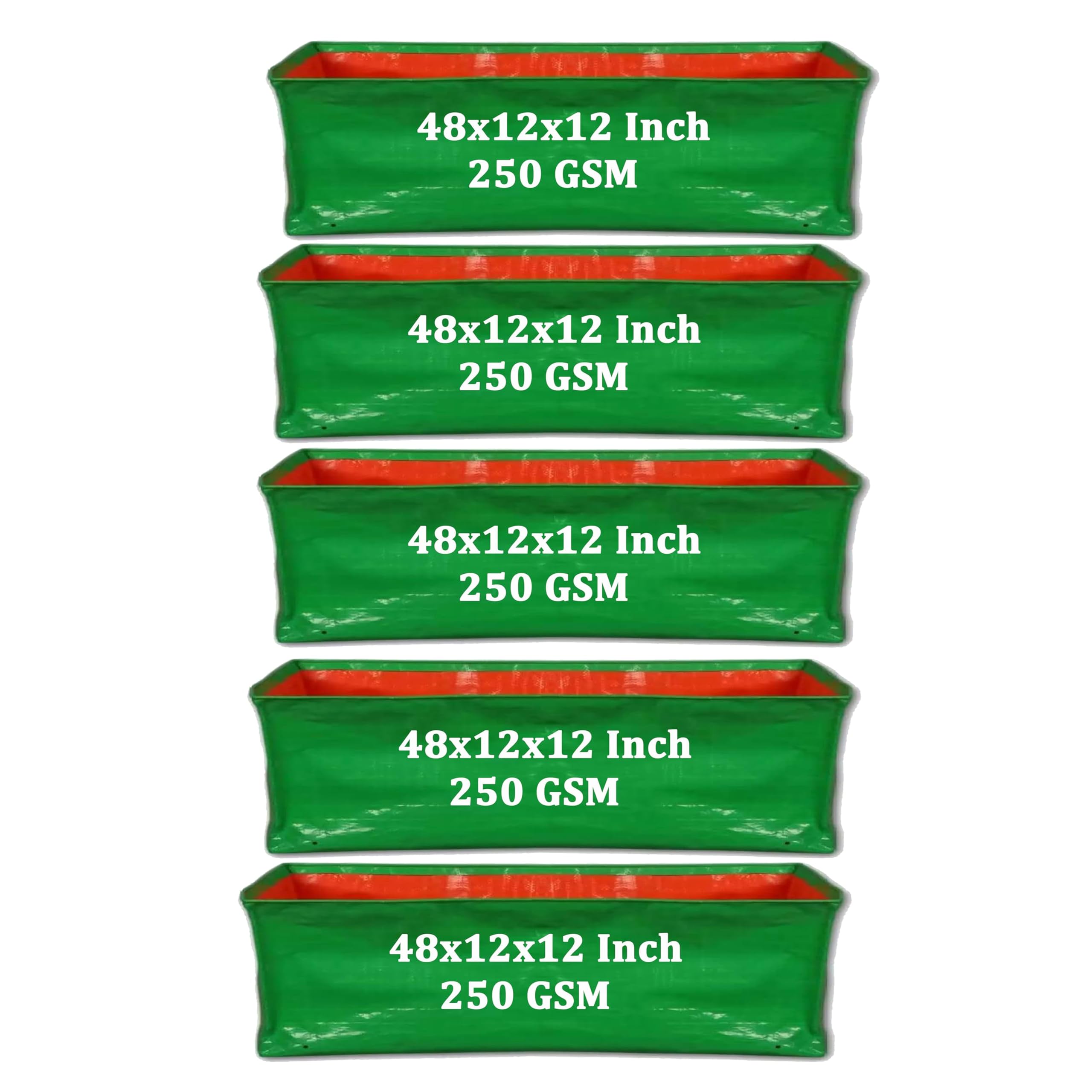 IAgriFarm HDPE UV Treated 250 GSM, 48"X12"X12", Pack of 5 Green Rectangle Grow Bag for Tree Planting and Outdoor Use (B0CQV8LG5K) Amazon Price History, Amazon Price Tracker
