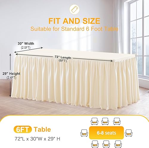 Miniatura 115 de Wish Care Paquete de 2 manteles rectangulares negros para mesas de 6 pies, manteles ajustables de poliéster elásticos 6T para fiestas, bodas, ferias