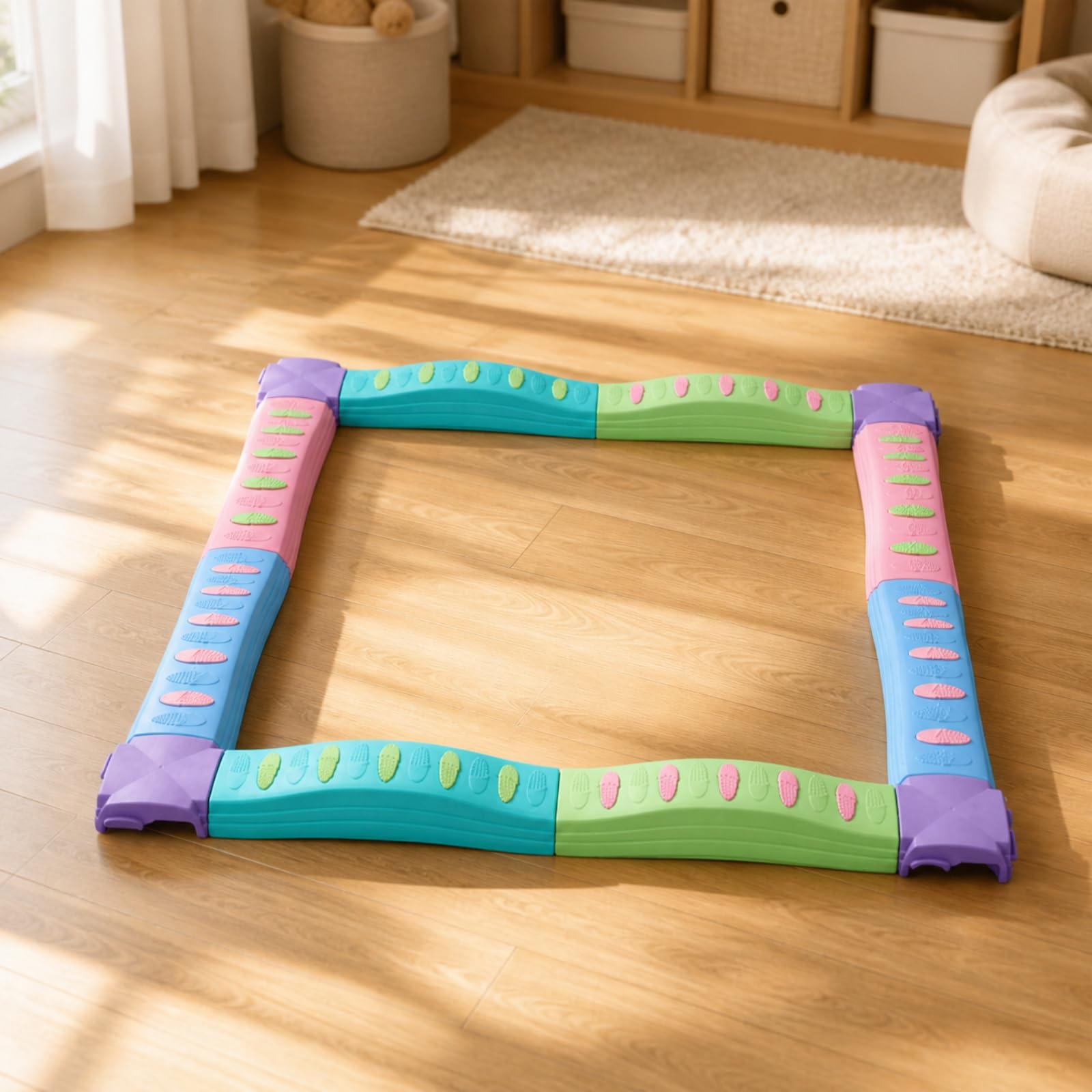 Circuito Equilibrio con Secciones Rectas y Esquinas Antislizante Juguete Sensorial Seguro para Niños en Edad Preescolar, Casa,