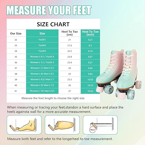 Miniatura 7 de Patines de ruedas de piel sintética para mujer, patines de cuatro ruedas, patines brillantes de doble fila, para interiores y exteriores