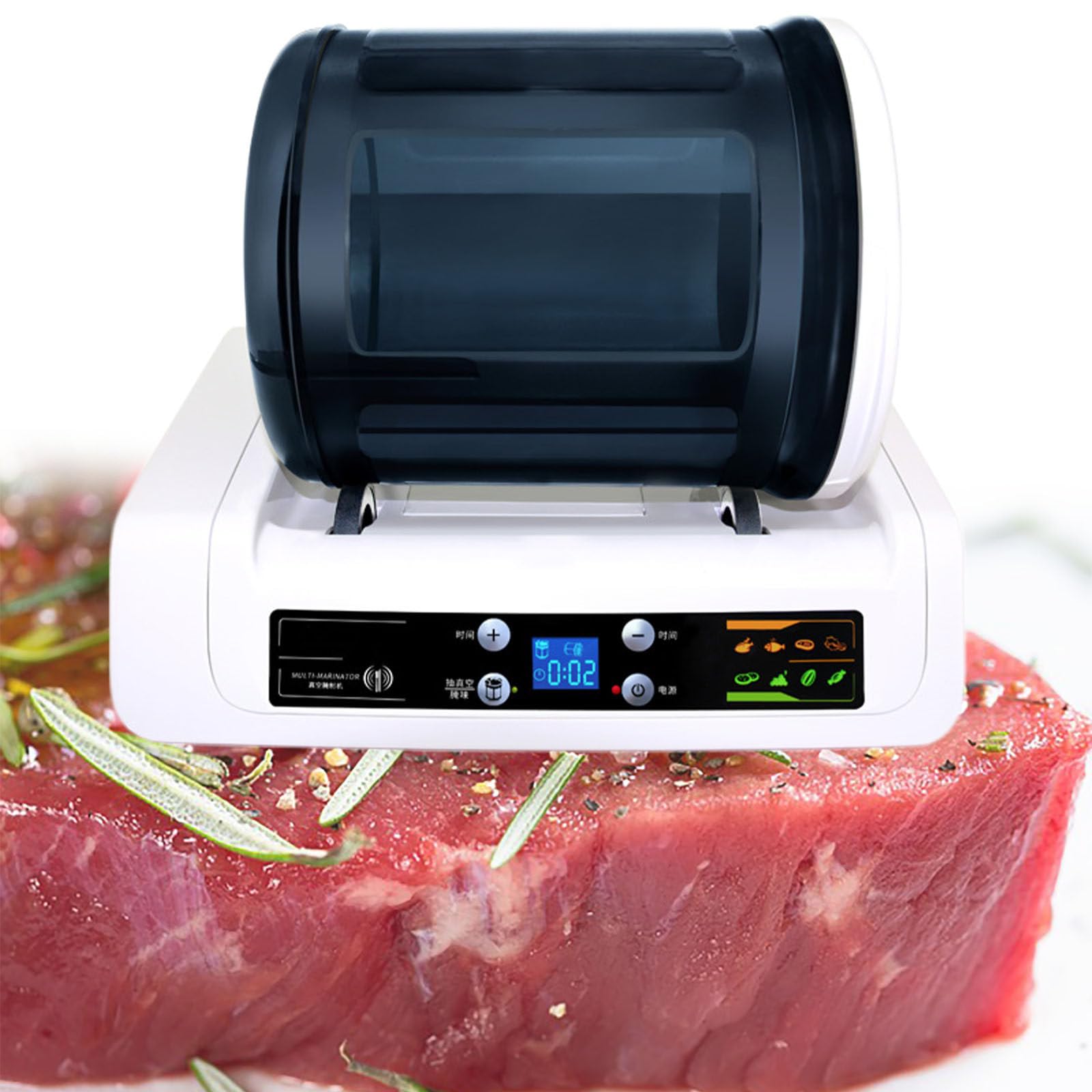 YXYLJOZ Meat tumbling and marinating machine, vacuum marinating machine, rapid marinating process, 5 liters, easy to use, suitable for home, school or restaurant use.