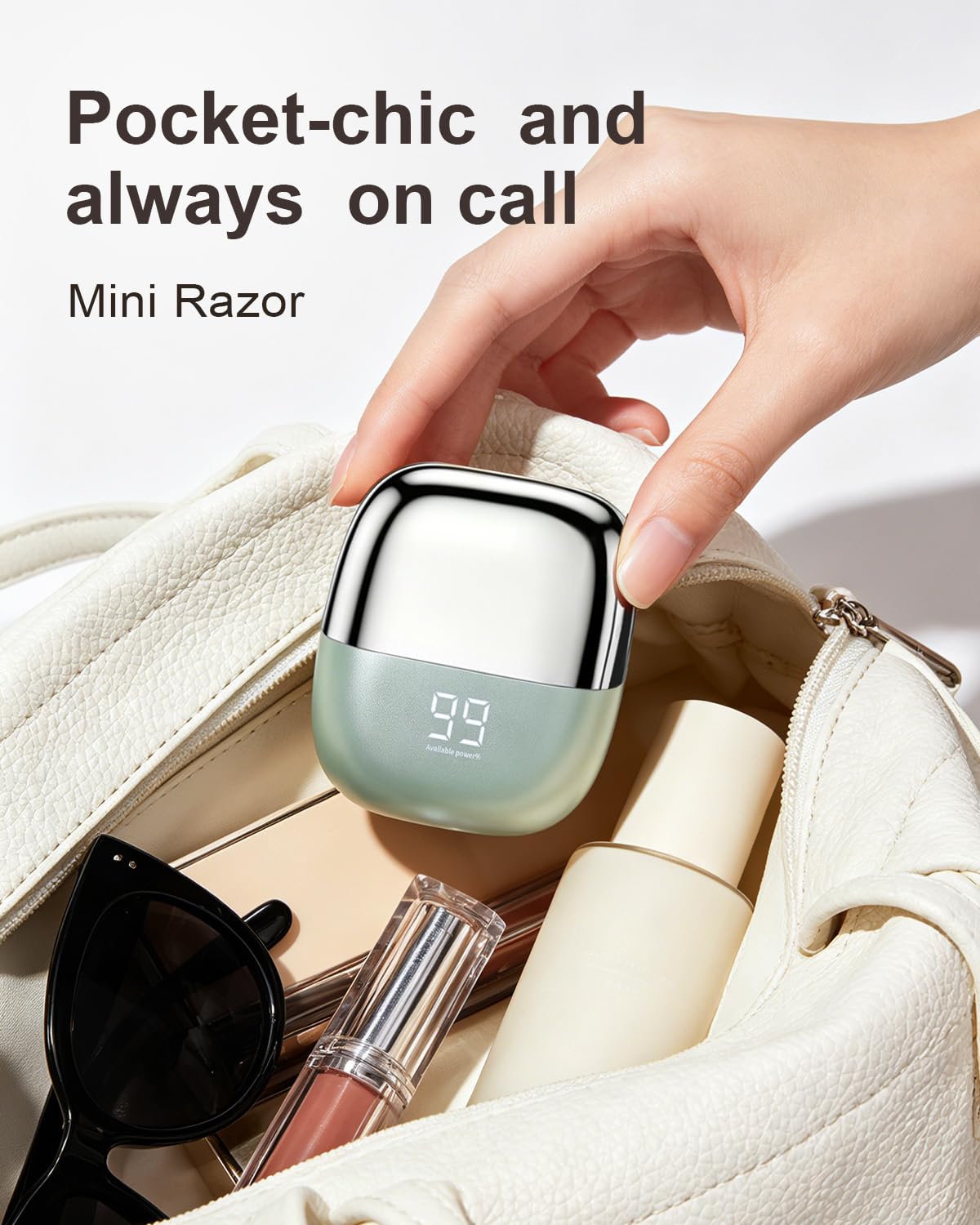 Mini rasoio elettrico da donna, impermeabile, senza fili, per depilazione, gambe, viso, corpo, bikini, pelle sensibile, per ragazze adolescenti (verde, alla moda)