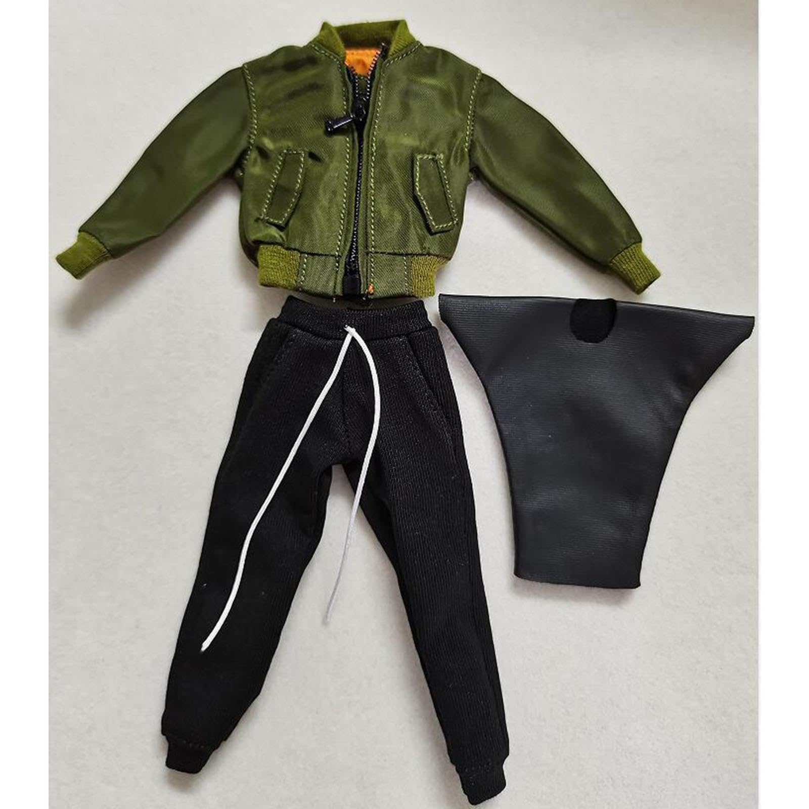 Miniatur Bekleidungsset für 6 Zoll Männerfiguren – Jacke Und Hose für BJD Puppen, Grün