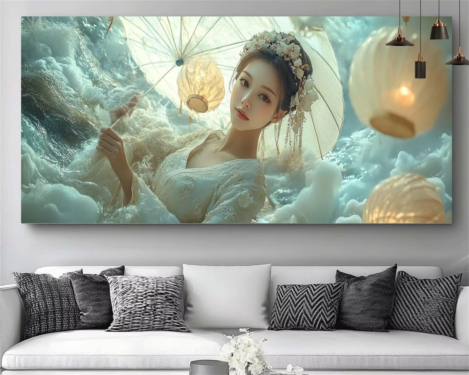 Japon Diamond Painting Beauté Diamond Painting Enfant Broderie Kit Complet, 5D Peinture Diamant Point de Croix Cristal Artisanat,DIY Tableau Strass Diamant Canevas Débutant Kit, Gifts 50x100cm M699