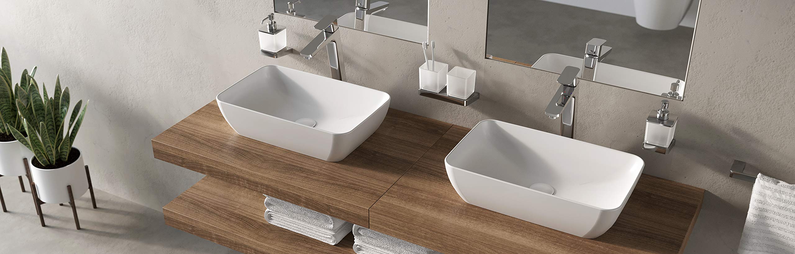 Designerska umywalka | Umywalka nasadowa | prostokątna umywalka | ceramiczna umywalka | Umywalka ręczna UNI Slim 500 R | RAVAK