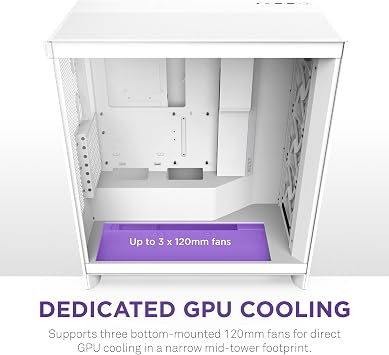 NZXT H7 Flow 2024 CM-H72FW-01 White E-ATX Player Case with Fan