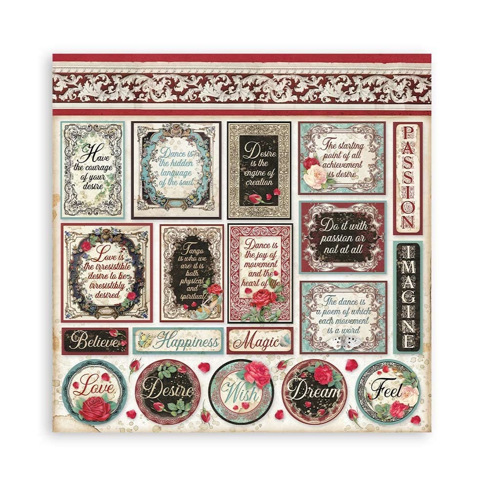 Stamperia International Stamperia-Scrapbooking Pad-Desire, Multicoloured, 12 x 12 inches, SBBL117