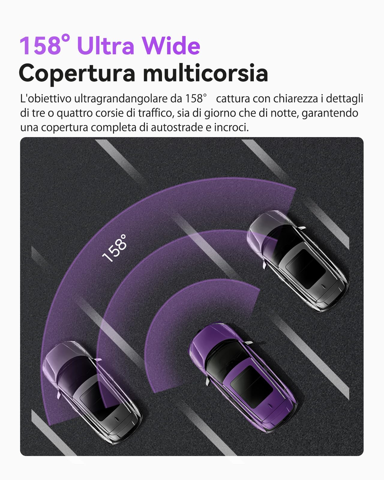 Vantrue S1 Pro Dash Cam anteriore STARVIS 2, 2.7K Mini Dash Camera per auto, ADAS, controllo app, GPS WiFi integrato, G-Sensor, registrazione in loop, visione notturna, modalità parcheggio 24h, 158°