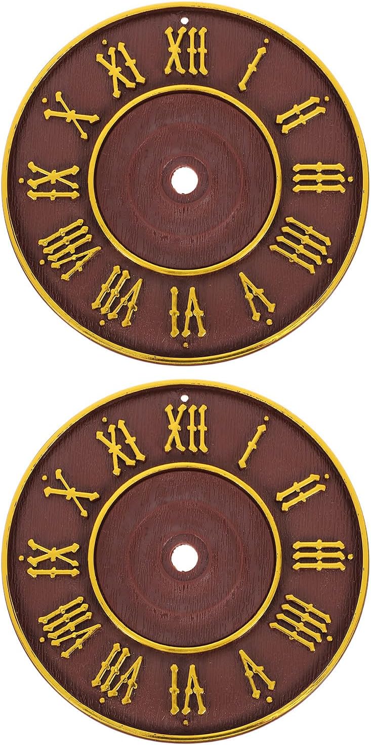2pcs Replacement Dial for Cuckoo Clock | Roman Numerals & 5.4 Inch Round Face Surface | Vintage Style Timepiece Part for Home Bedroom Living Room Wall Decoration