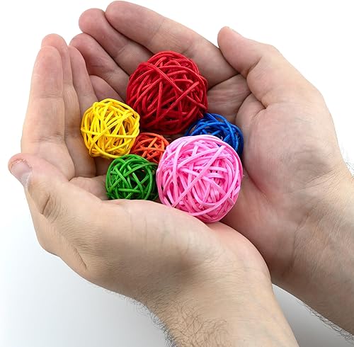 Miniatura 5 de IFAMIO 20 bolas decorativas de mimbre de ratán para tazón, centro de mesa, relleno de tazones, jarrón, adorno, ramitas, orbes, decoración del hogar,