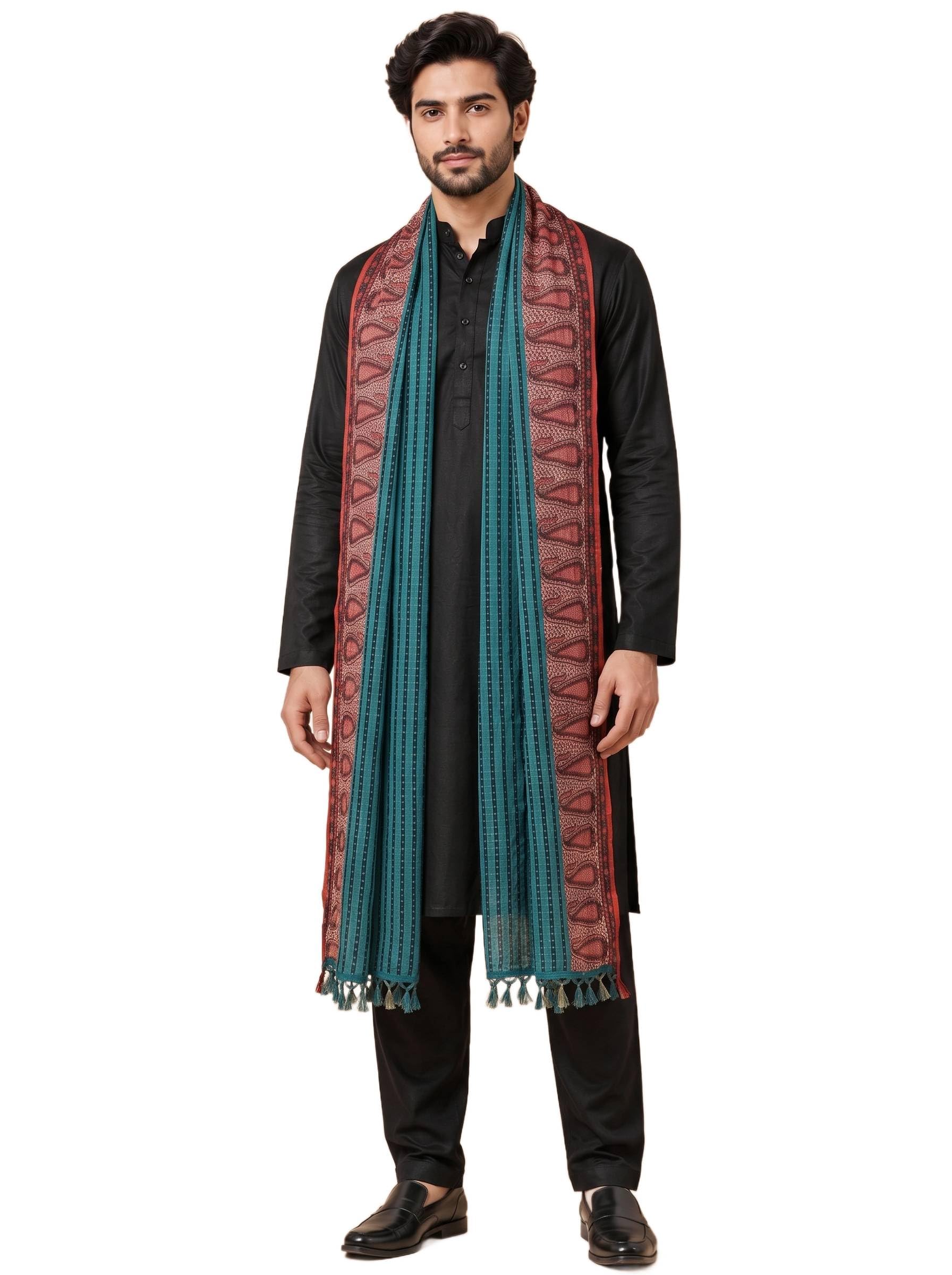 zamour Men's Chinnon Multicolour Bandhani Dupatta – Traditional Motifs & Intricate Geometric Patterns | Perfect for Festival & Wedding-picture-22
