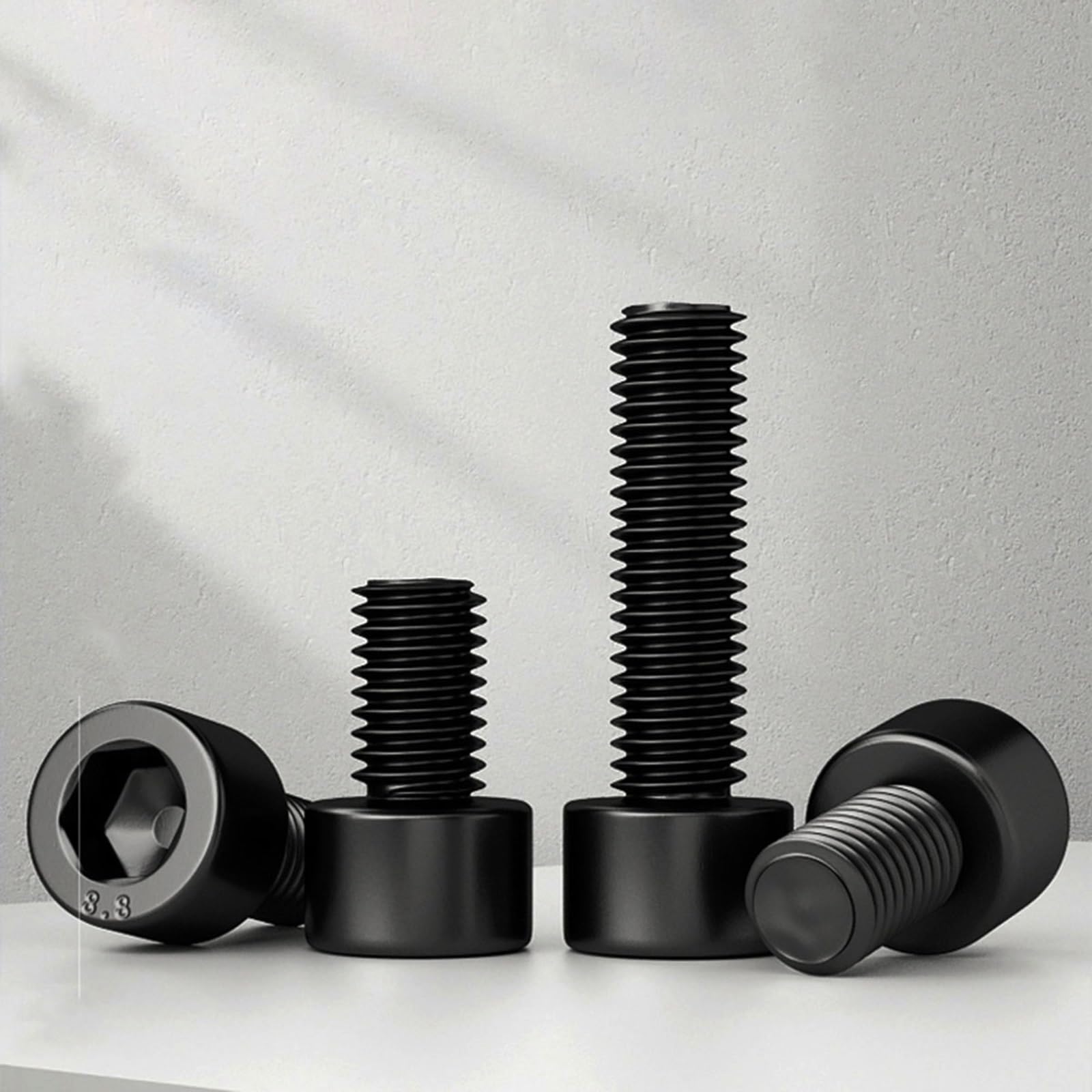100 Piezas M8 Hex Allen Tornillo De Cabeza Hueca Tornillos Negros Pernos For Muebles(Length 65MM)