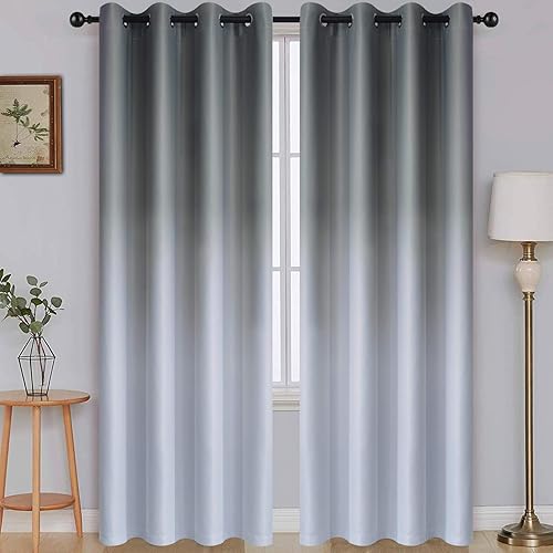 Miniatura 152 de SimpleHome Cortinas gruesas con aislamiento térmico y ojales, bloqueo de luz para oscurecer sala, dormitorio, 2 paneles, 52 x 72 pulgadas de largo,