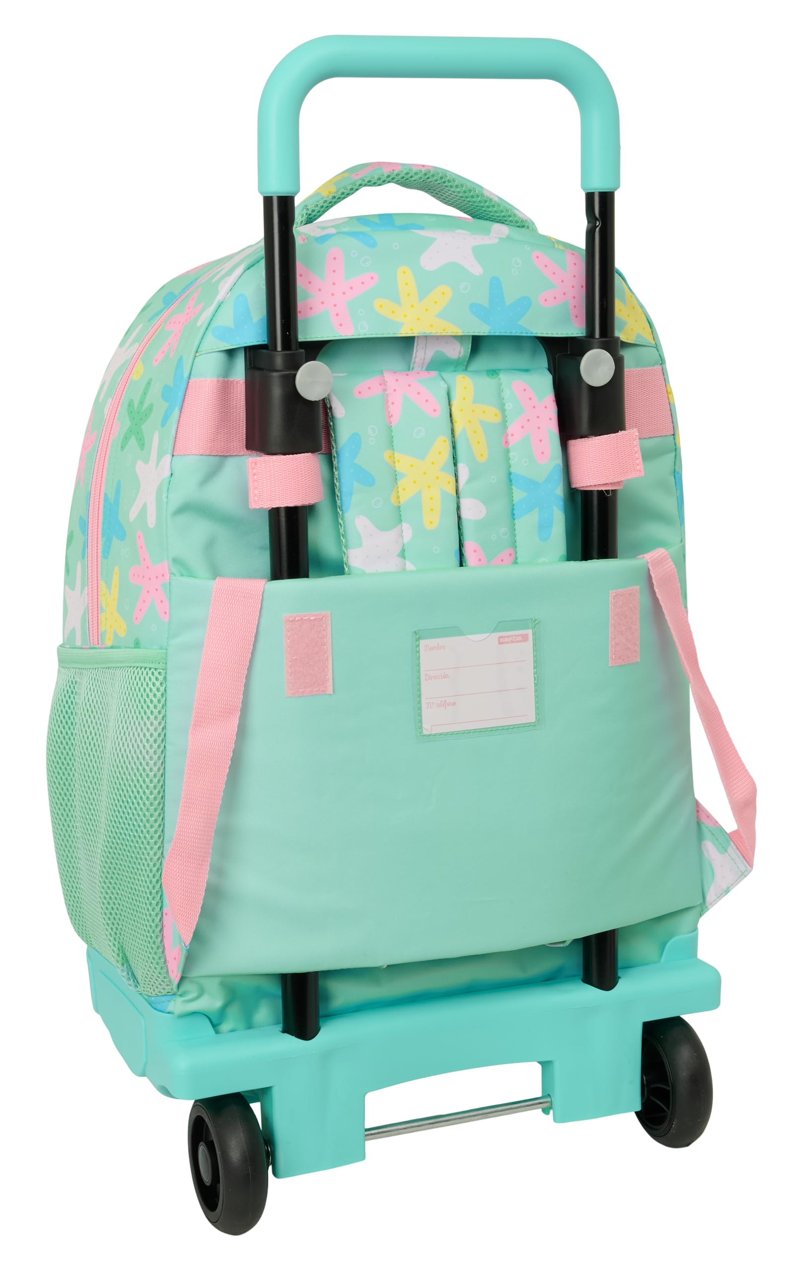 SAFTA ESTRELLAS - Mochila Grande con Ruedas, Compacta, Extraíble, Ideal para Niños de Diferentes Edades, Cómoda y Versátil, Calidad y Resistencia, 33x22x45 cm