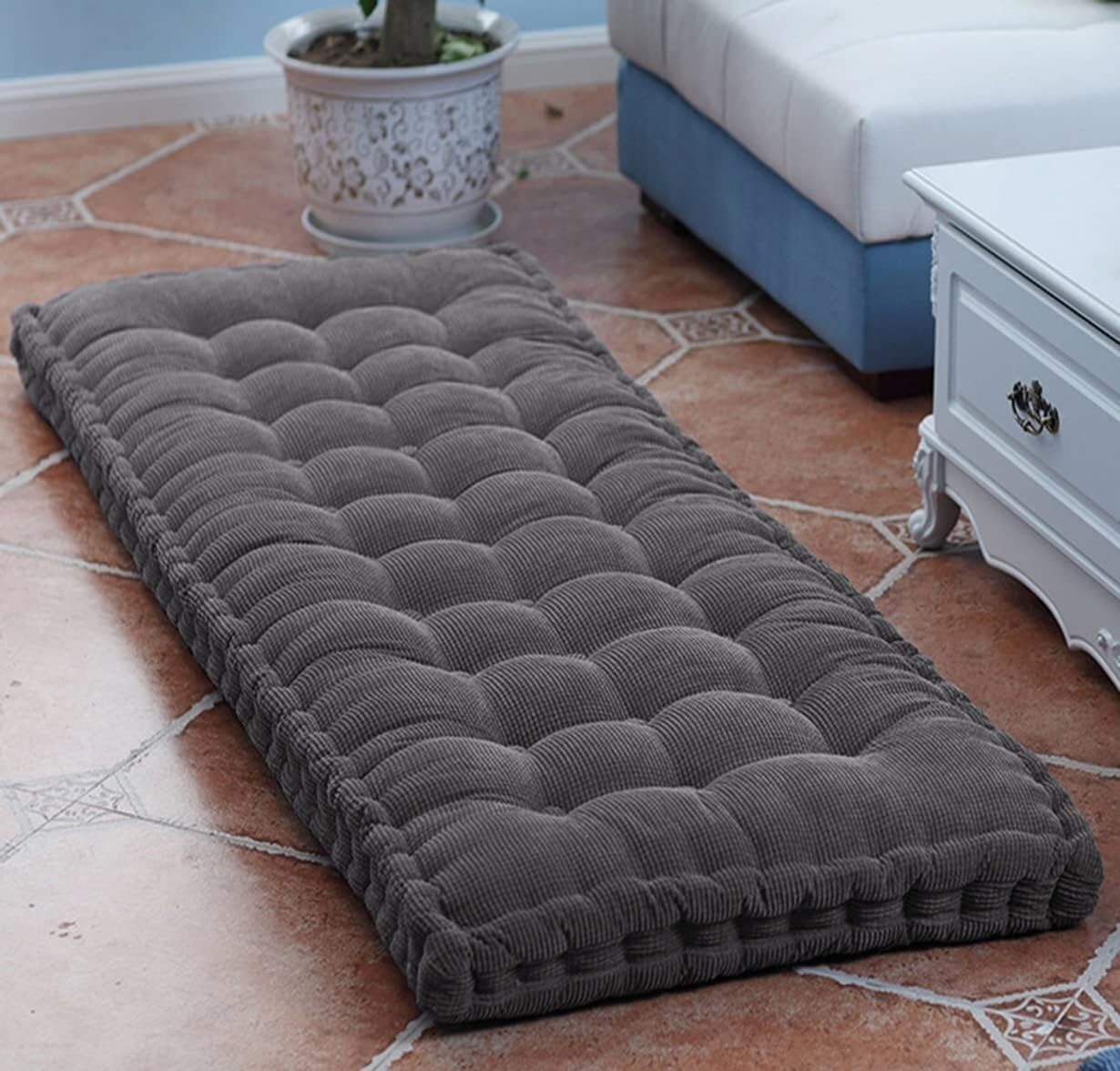 Cuscino per panca da esterno/interno, 100 x 40/120 x 40/150 x 50/180 x 55 cm, spessore 8 cm, per giardino, divano, patio, altalena, colore: grigio scuro, comodo cuscino da pavimento per casa