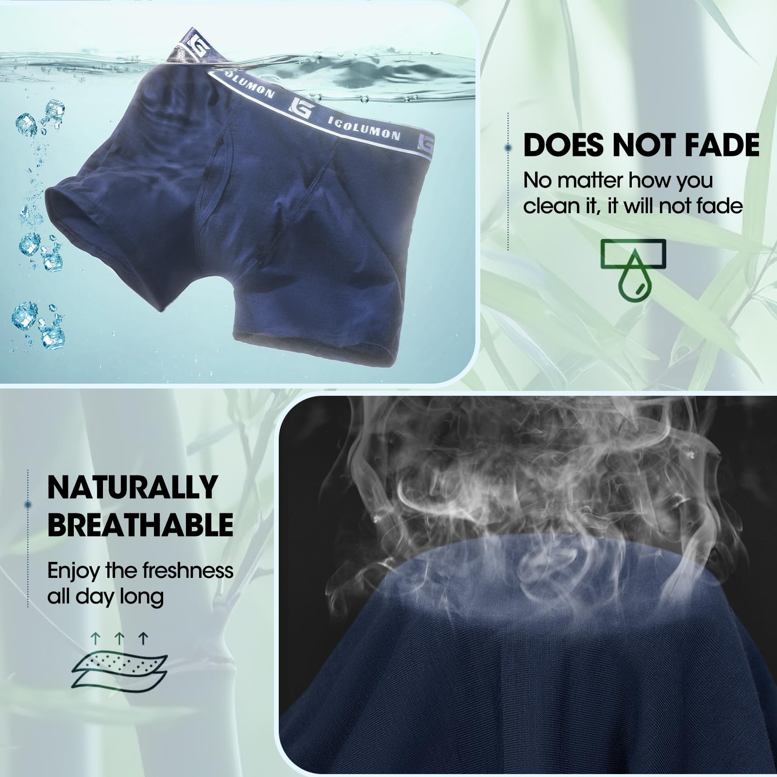 IGOLUMON Boxer Uomo in bambù Confezione da 6, Mutande Boxer Uomo Intimo Multipack con Elastico in Vita, Ultra Morbido Comodi e Traspiranti Intimo Maschile