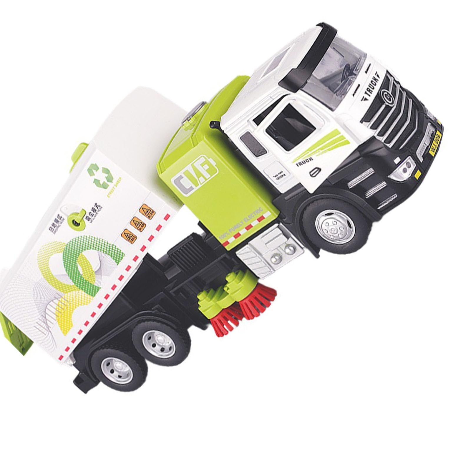 Modello camion spazzatrice sottovuoto in lega grandi dimensioni aggiornato, giocattolo a spinta manuale, educativo per bambini, colore stabile, gioco permanente, gioco pratico con i giocattoli