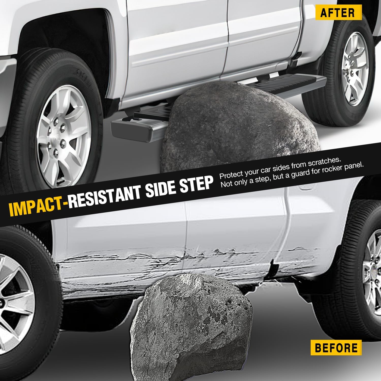 Nilight Running Boards for 2015-2026 Ford F-150 SuperCrew Cab 2017 2018 2019 2020 2021 2022 2023 2024 2025 2026 Ford F250 F350 Super Duty Crew Cab 6 Inch Stainless Steel Bolt-on Side Step Nerf Bars