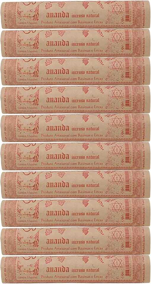 Incenso Ananda Natural Limpeza 10 Caixas com 9 Varetas cor:Preto