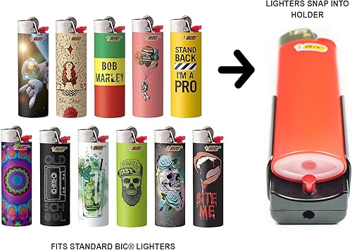 Miniatura 3 de Hit Kit - Soporte compacto estándar para encendedor BIC y almacenamiento personal de aluminio anodizado de grado espacial negro (encendedor no